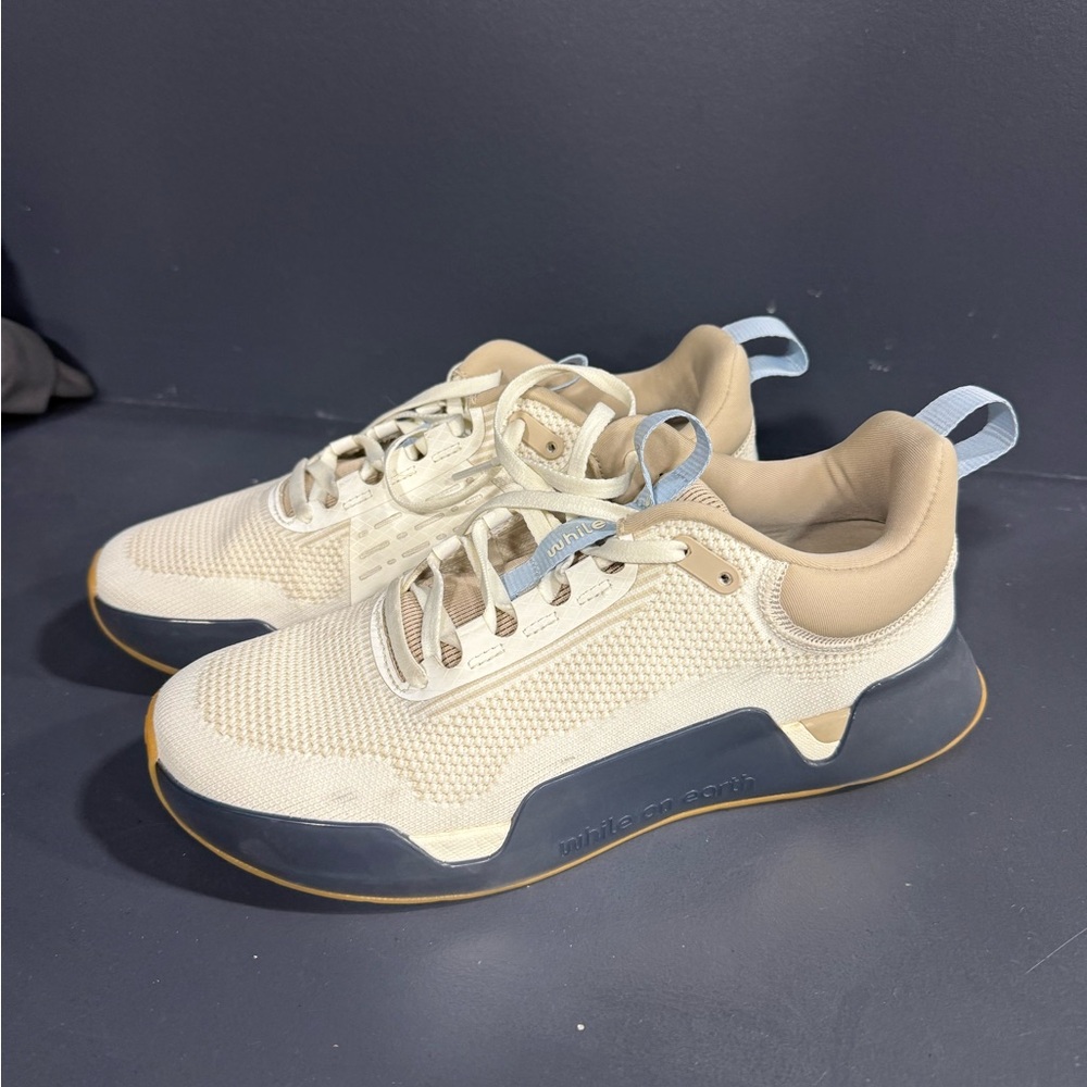 Stylish Cream and Gray Sneakers